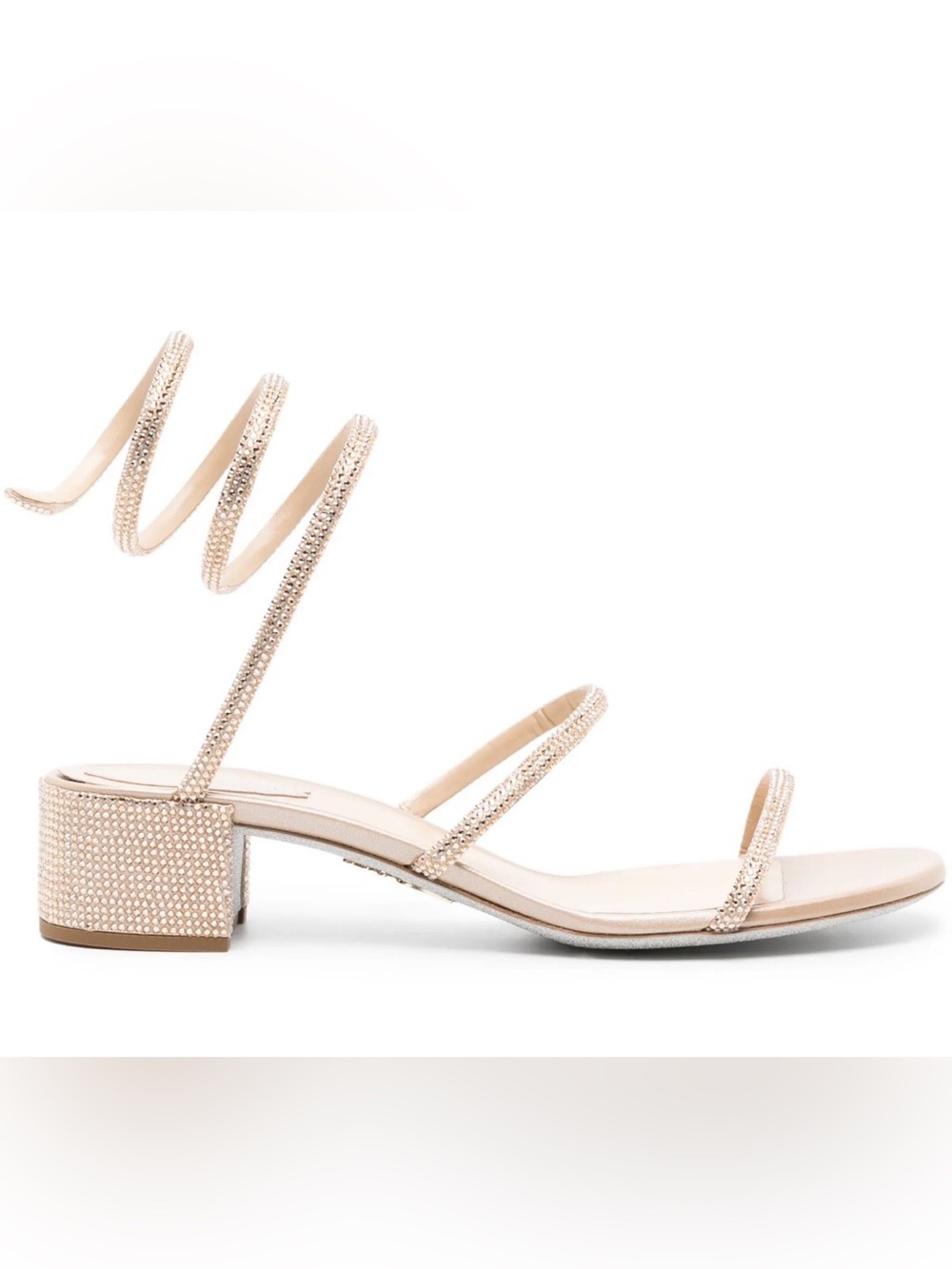 Rene Caovilla Gold Cleo Crystal Sandals